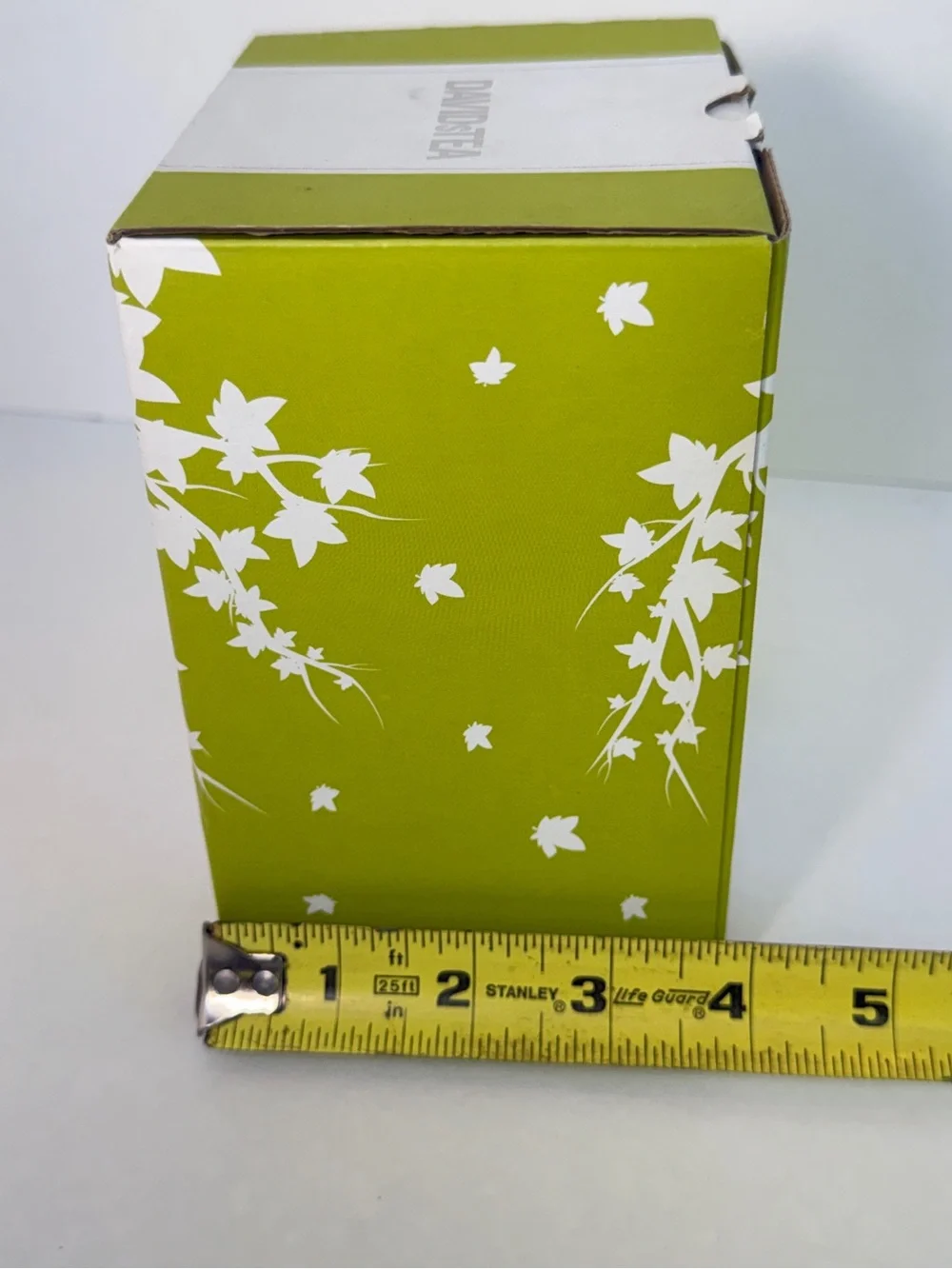 Davids Tea Perfect Mug, Apple Green, “Ivy” Pattern, Lid, Infuser, Box, Good